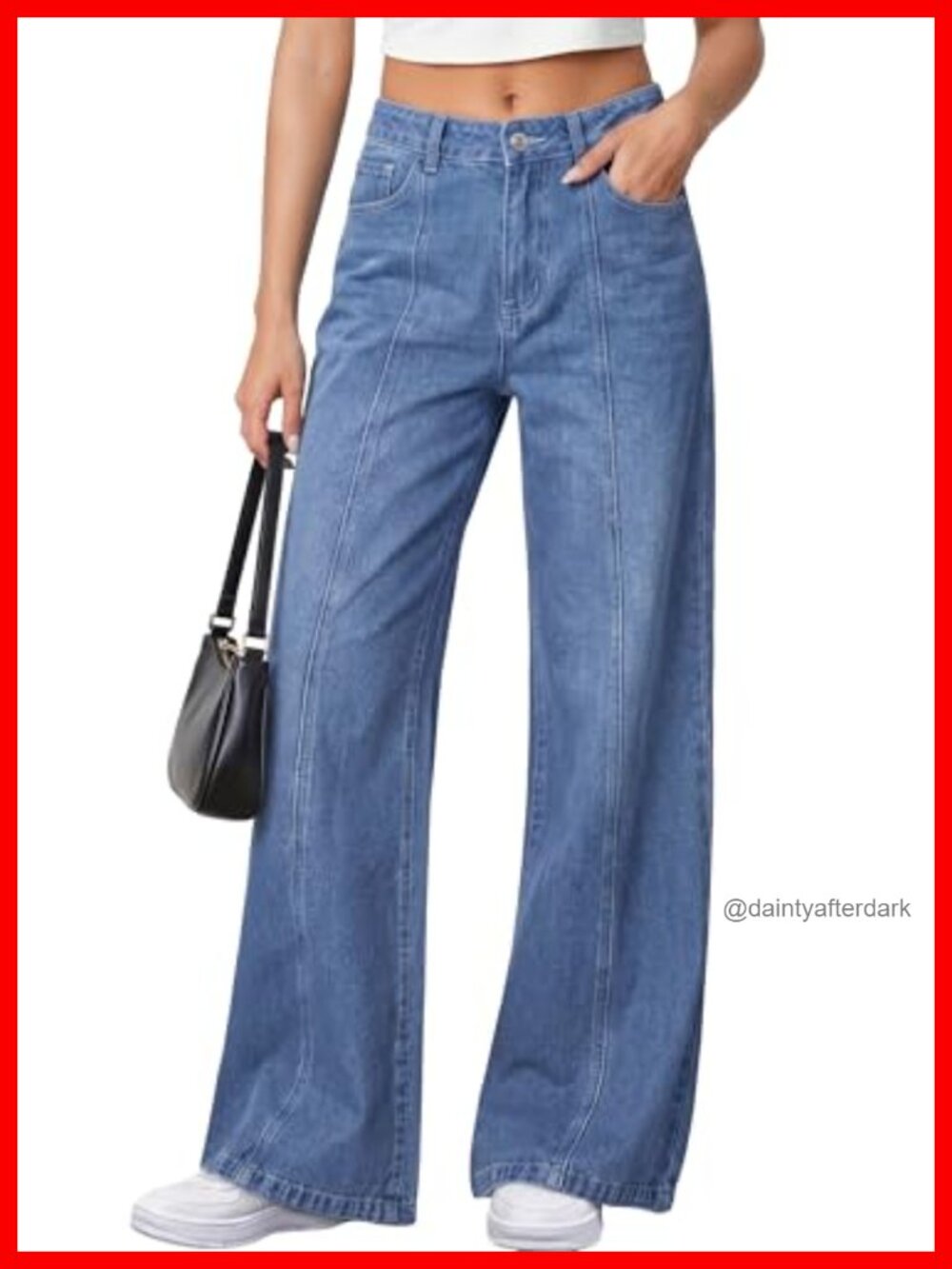 Women's High Waisted Wide Leg Stretch Denim Jeans Palazzo Pants